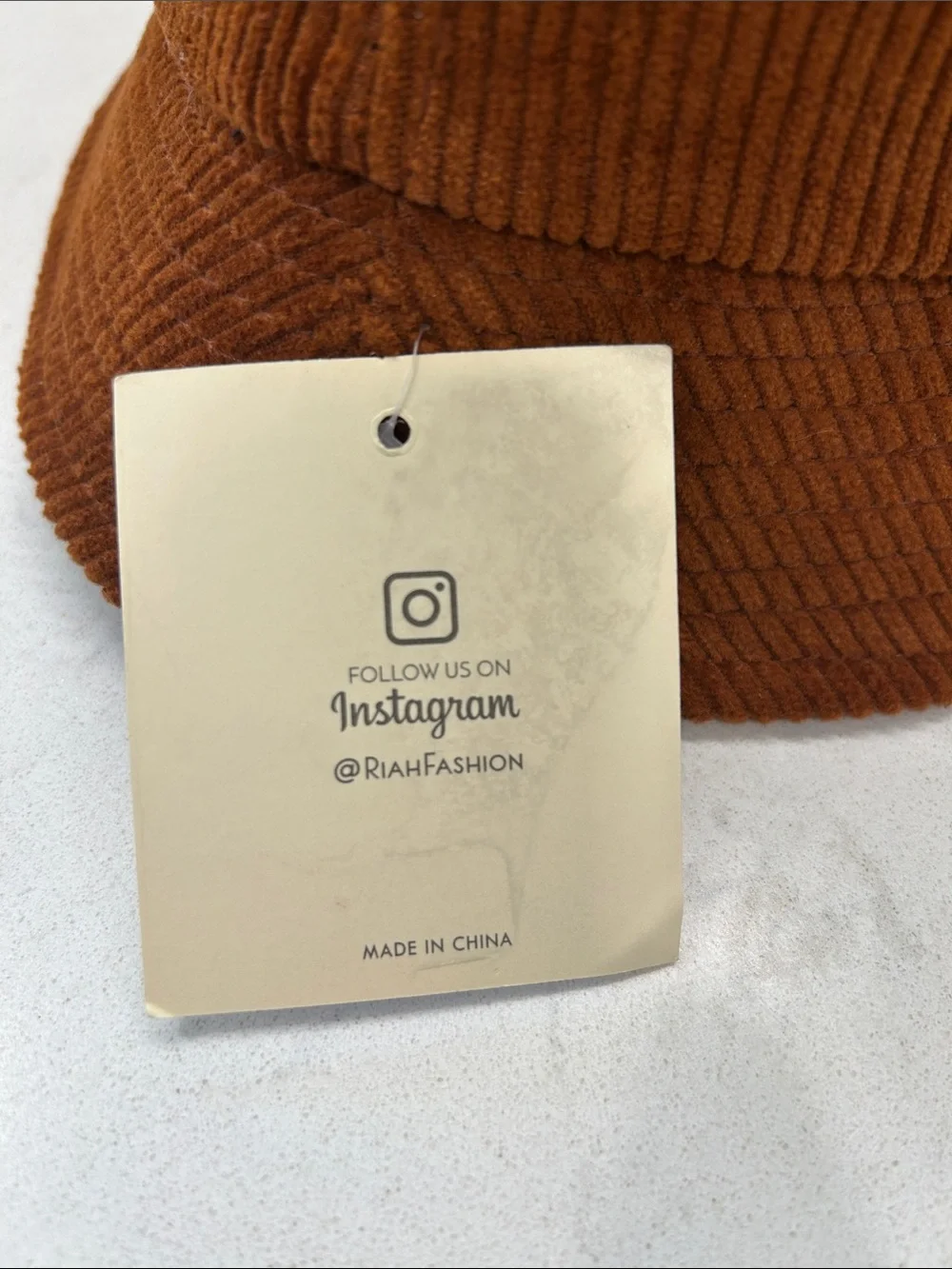 Riah Fashion Rust Brown Corduroy Bucket Hat Bohemian NWT